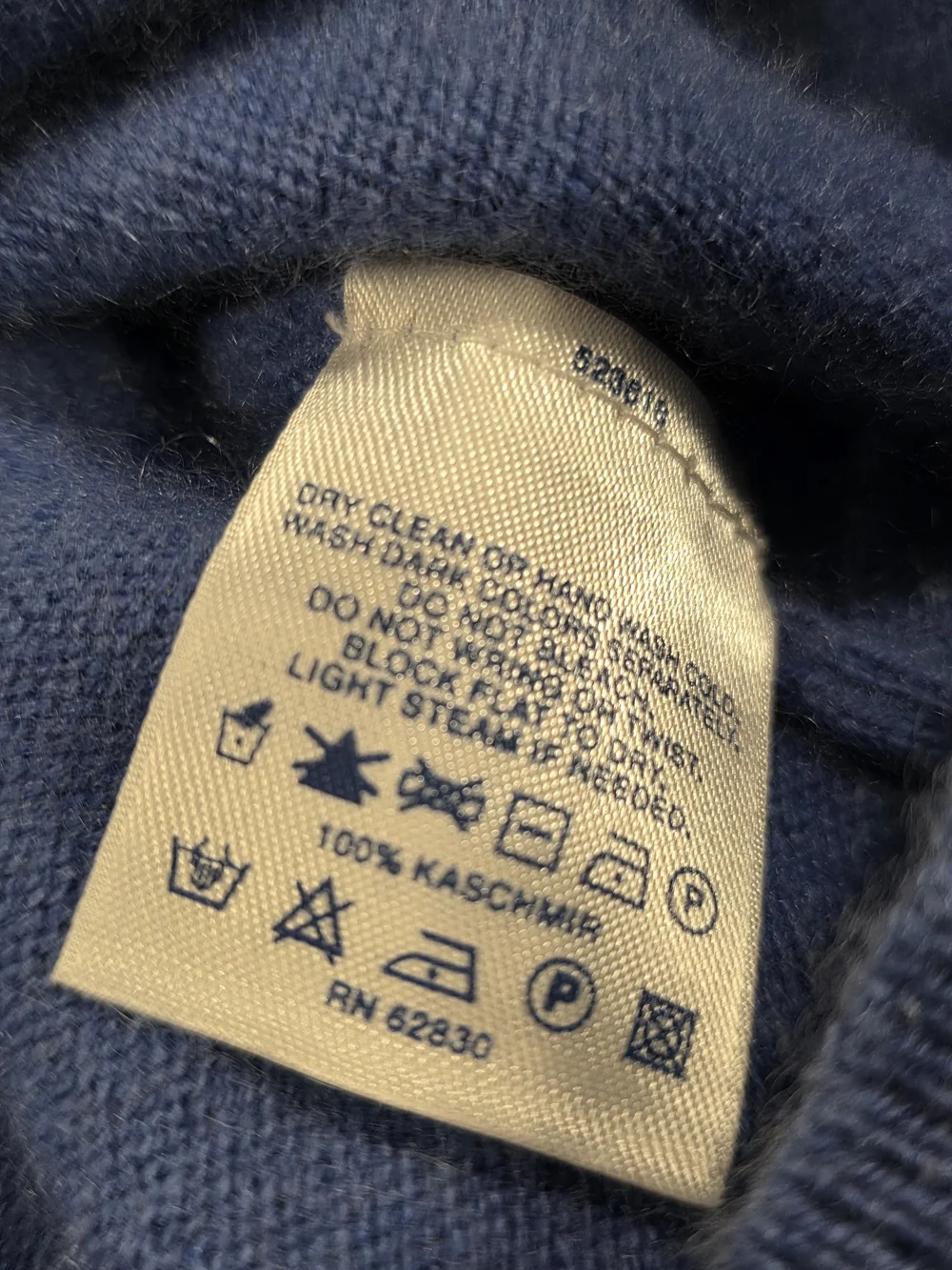 XL/T Men's Land's End 46-48 V-Neck Sweater 100% Cashmere UltraSoft Blue Pullover